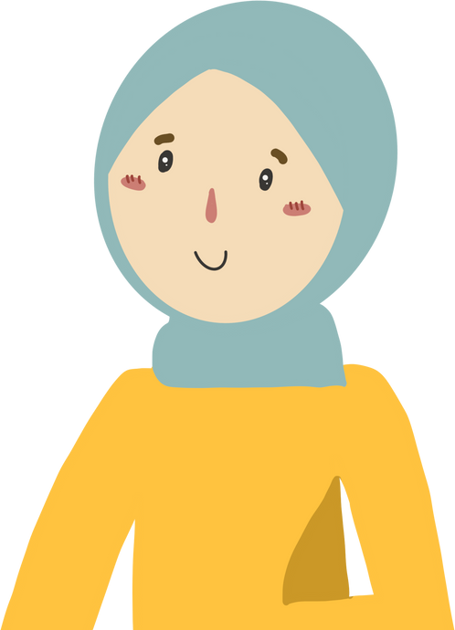 Hijabi woman in sage green veil